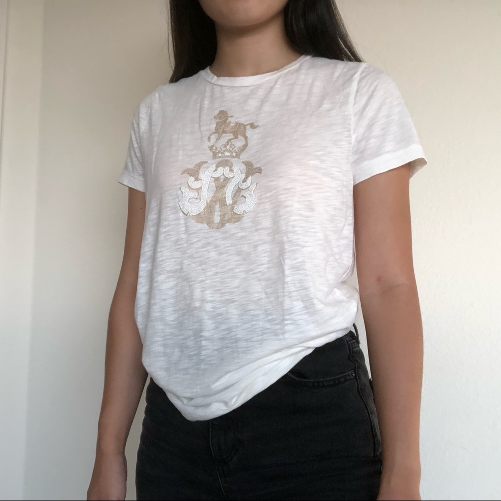 J Crew Embroidered Logo T-Shirt